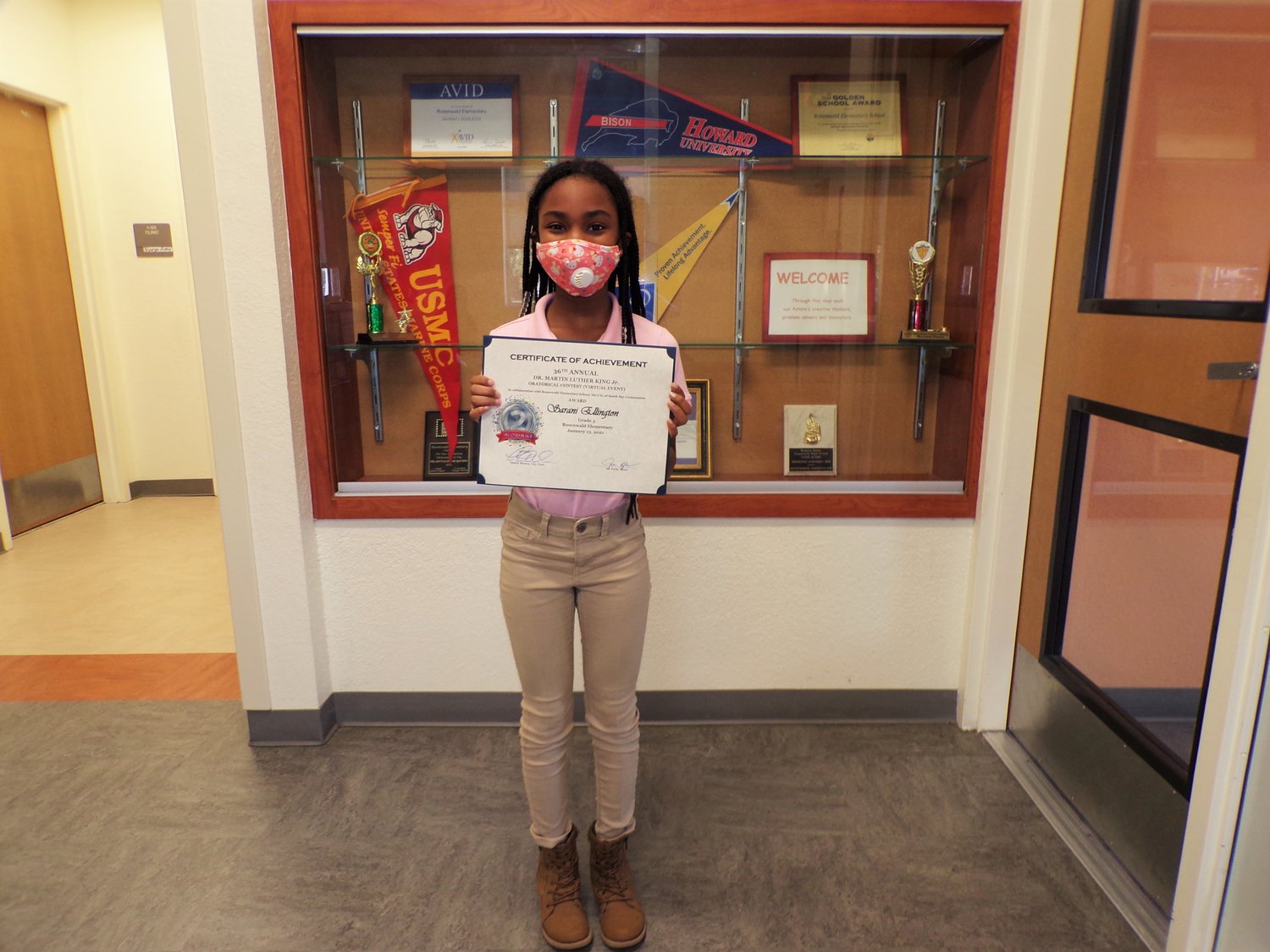 Second place: Sarani Ellington, third grade, Rosenwald Elementary.